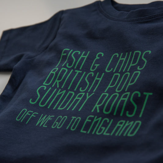 OFF WE GO TO ENGLAND - Short Sleeve Baby Tee - Little Mate Adventures