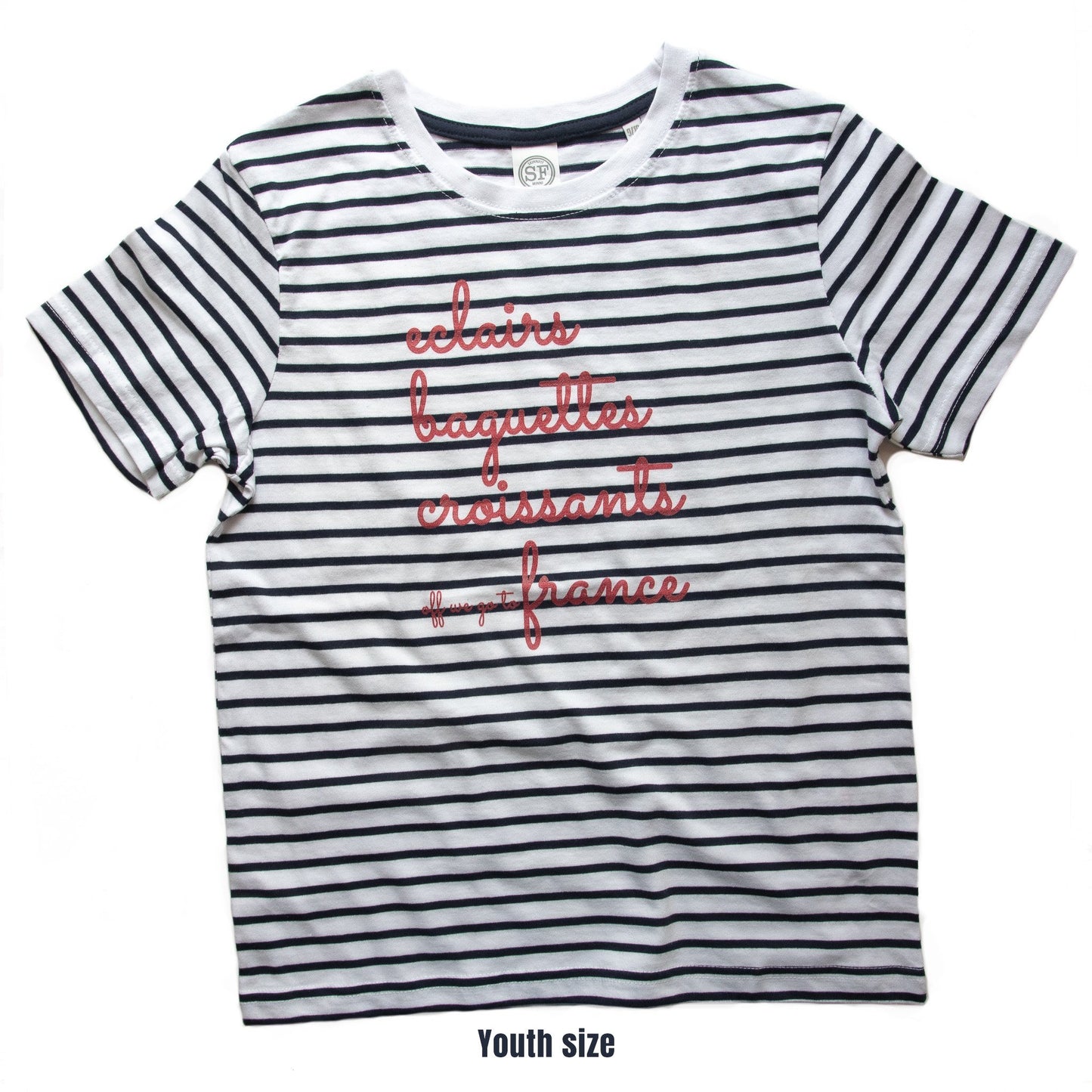 OFF WE GO TO FRANCE - Short Sleeve Toddler + Youth T Shirt - Little Mate Adventures