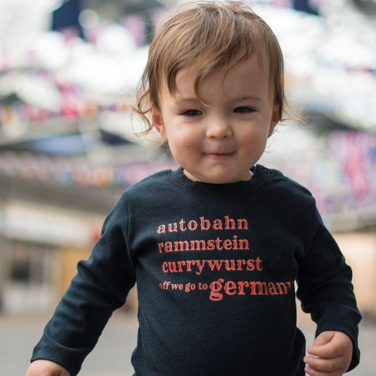 OFF WE GO TO GERMANY - Long Sleeve Baby Tee - Little Mate Adventures