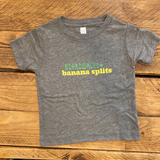 SAMPLE SALE - BOARDWALKS + BANANA SPLITS - Short Sleeve Baby T Shirt - Little Mate Adventures