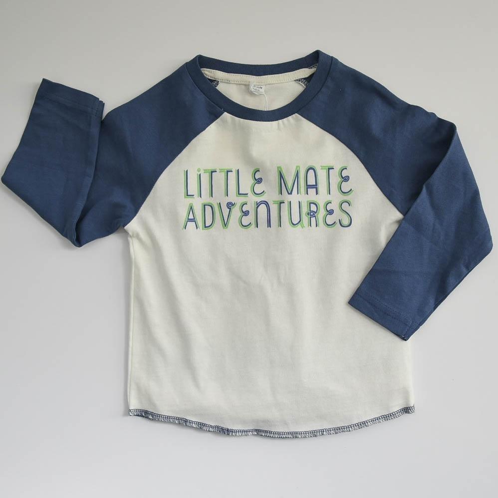 SAMPLE SALE - LITTLE MATE ADVENTURES LOGO TEE - Baseball Sleeve Tee - Little Mate Adventures