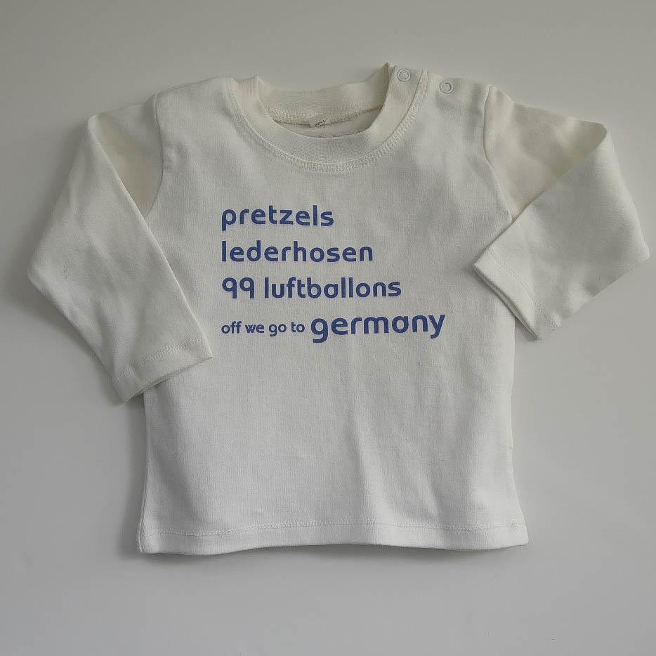 SAMPLE SALE - OFF WE GO TO GERMANY - Long Sleeve Baby Tee - Little Mate Adventures