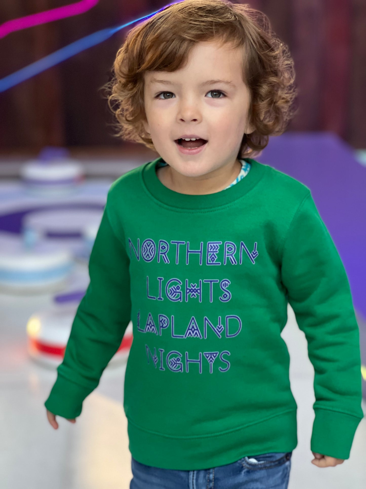 NORTHERN LIGHTS LAPLAND NIGHTS - Organic Cotton Kids Long Sleeve Sweatshirt