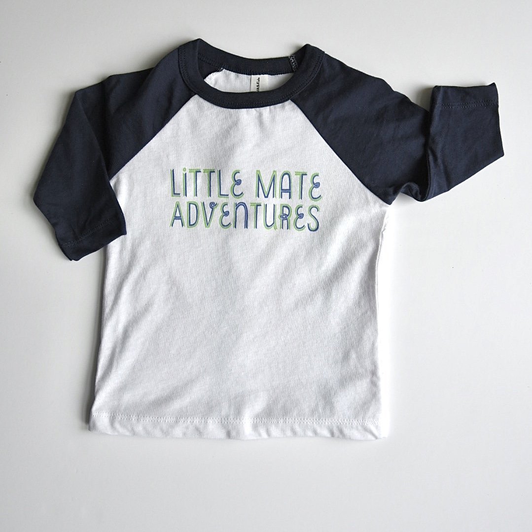 LITTLE MATE ADVENTURES LOGO TEE - 3/4 Baseball Sleeve Toddler Tee - Little Mate Adventures 
