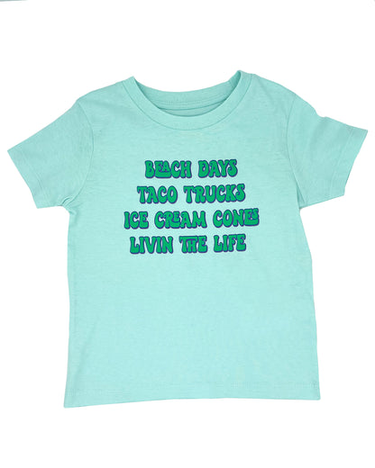 BEACH DAYS - Organic Cotton Kids Short Sleeve T Shirt - Little Mate Adventures