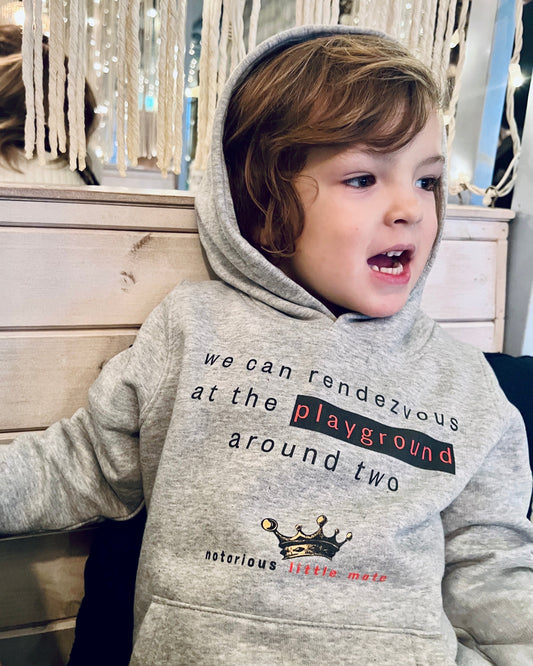 BIGGIE AT THE PLAYGROUND - Kid's (Hoodie) Sweatshirt - Little Mate Adventures