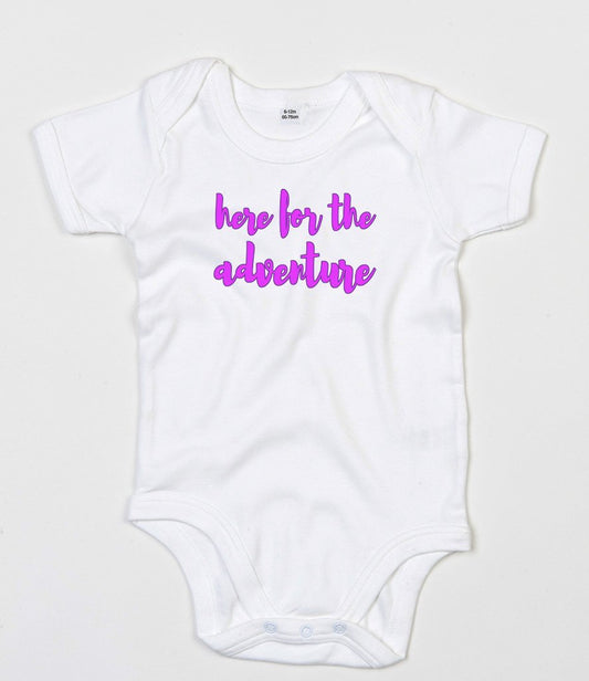 HERE FOR THE ADVENTURE - Monthly Photos - Baby Short Sleeve Bodysuit - Little Mate Adventures