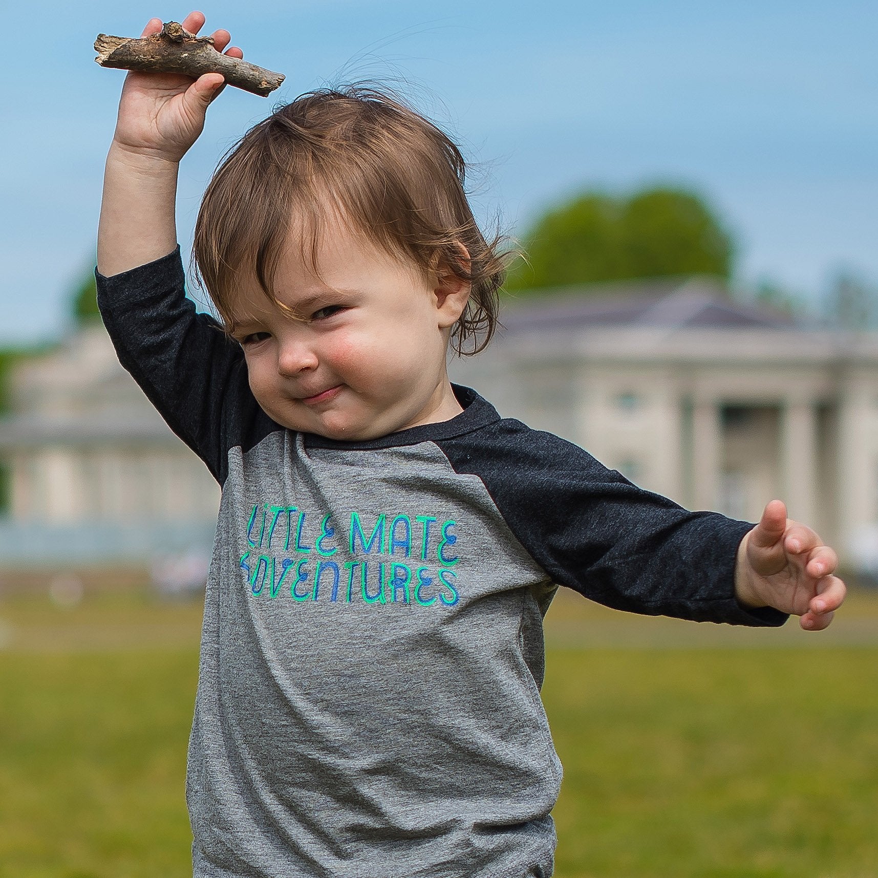 LITTLE MATE ADVENTURES LOGO TEE - 3/4 Baseball Sleeve Toddler Tee - Little Mate Adventures 