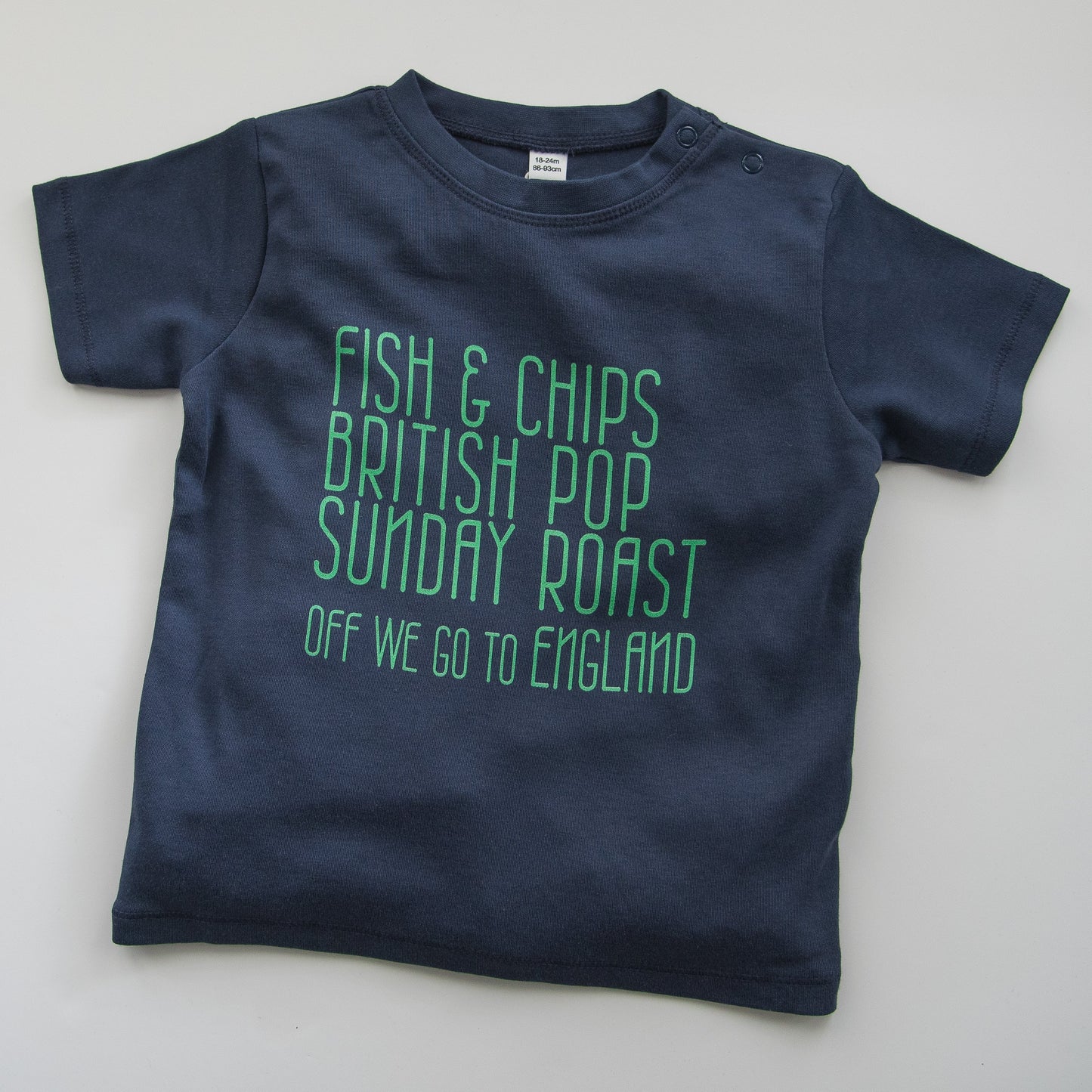 OFF WE GO TO ENGLAND - Short Sleeve Baby Tee - Little Mate Adventures 