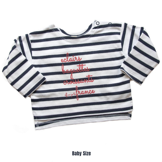 OFF WE GO TO FRANCE - Long Sleeve Baby Tee - Little Mate Adventures