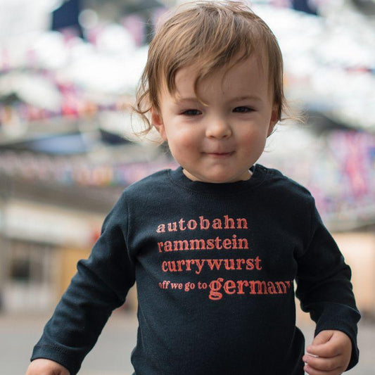 OFF WE GO TO GERMANY - Long Sleeve Baby Tee - Little Mate Adventures 