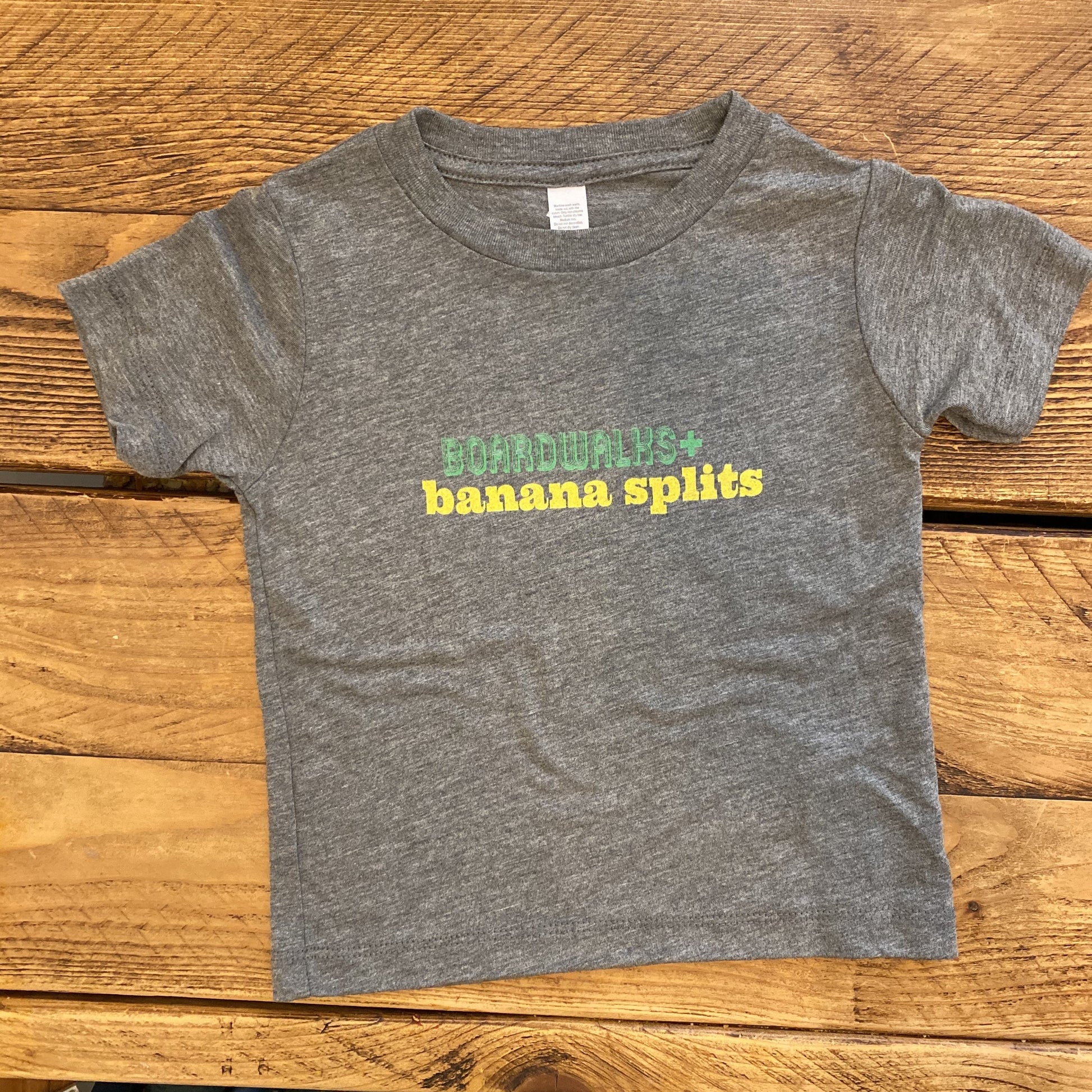 SAMPLE SALE - BOARDWALKS + BANANA SPLITS - Short Sleeve Baby T Shirt - Little Mate Adventures 