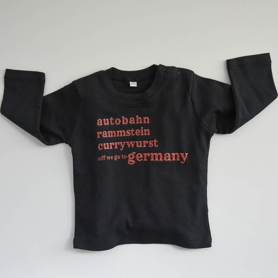 SAMPLE SALE - OFF WE GO TO GERMANY - Long Sleeve Baby Tee - Little Mate Adventures 