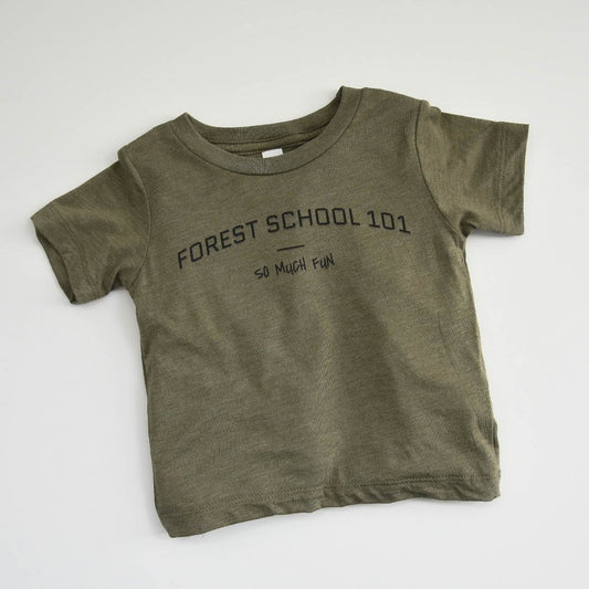 SAMPLE SALE - FOREST SCHOOL 101 SO MUCH FUN - Short Sleeve Baby Tee - Little Mate Adventures 