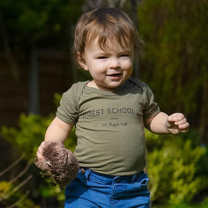 SAMPLE SALE - FOREST SCHOOL 101 SO MUCH FUN - Short Sleeve Envelope Neckline Bodysuit - Little Mate Adventures 