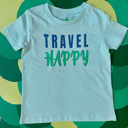 TRAVEL HAPPY - Kids Short Sleeve T-Shirt - Little Mate Adventures