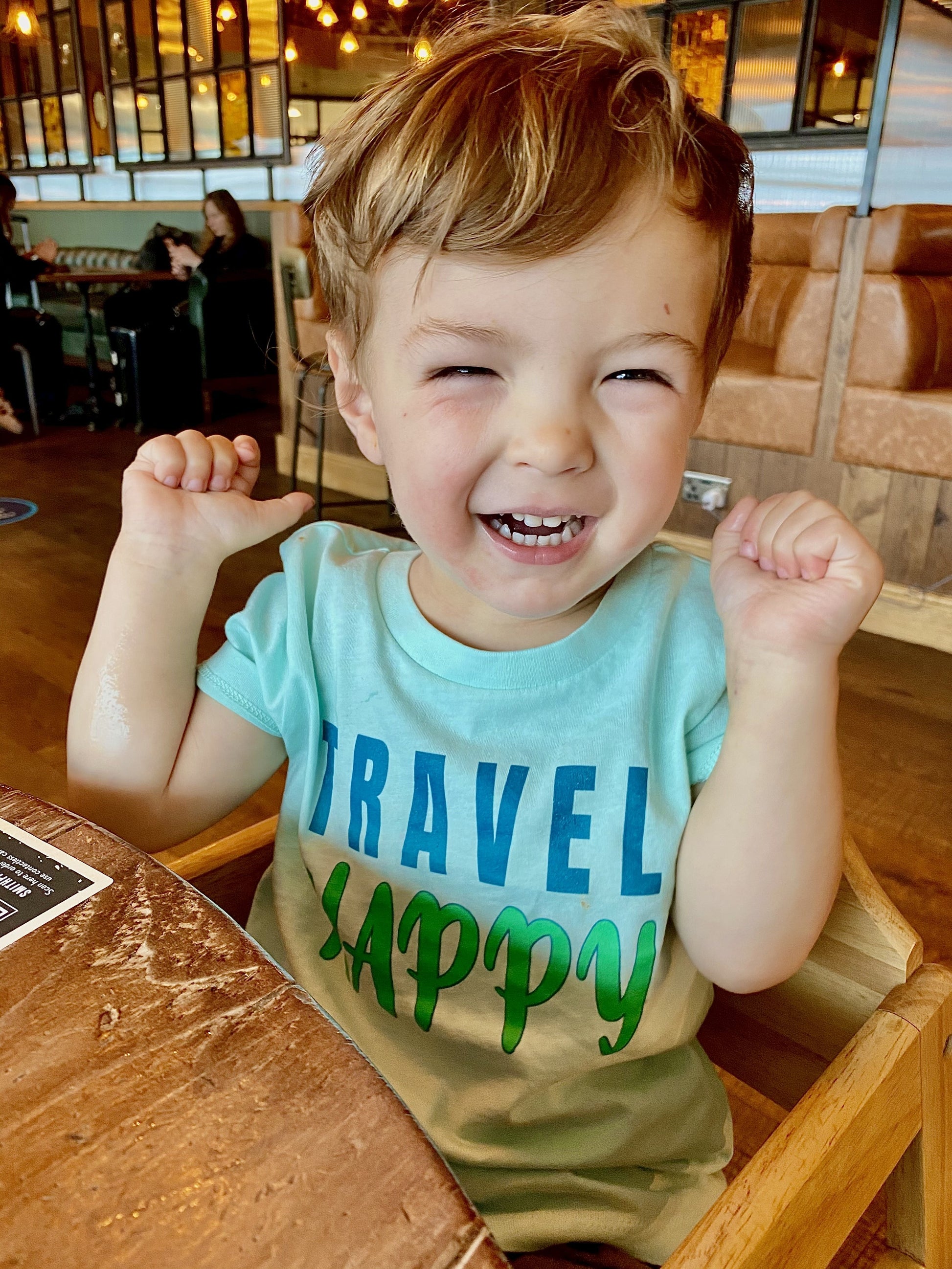 TRAVEL HAPPY - Organic Cotton Kids Short Sleeve T-Shirt - Little Mate Adventures